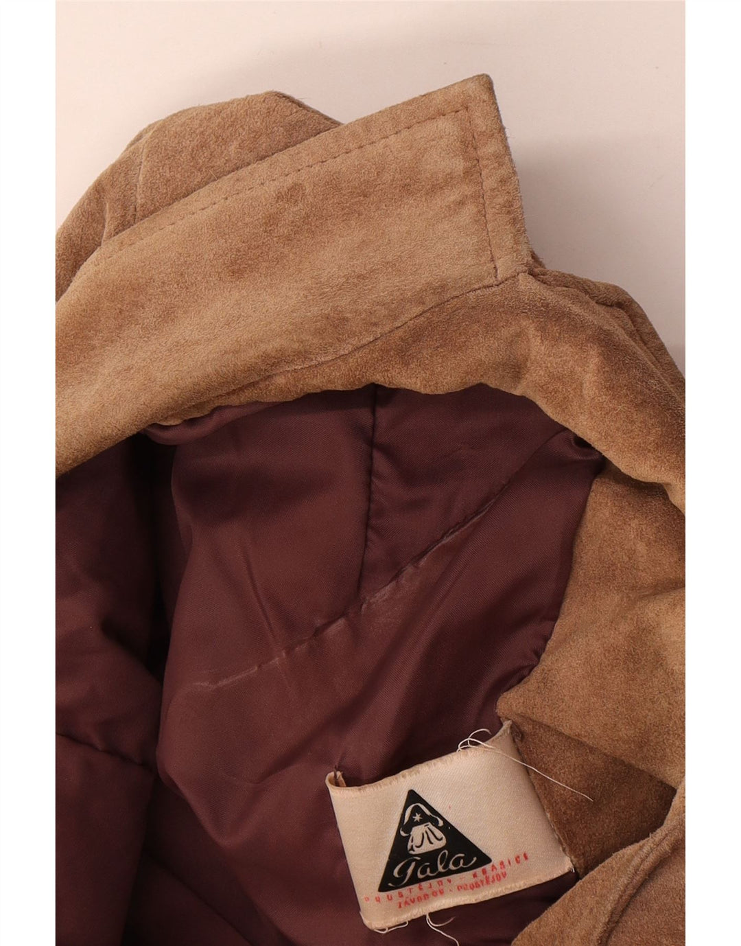 Vintage Dame 3-knaps Ruskind Blazer Jacket UK 16 Large Beige