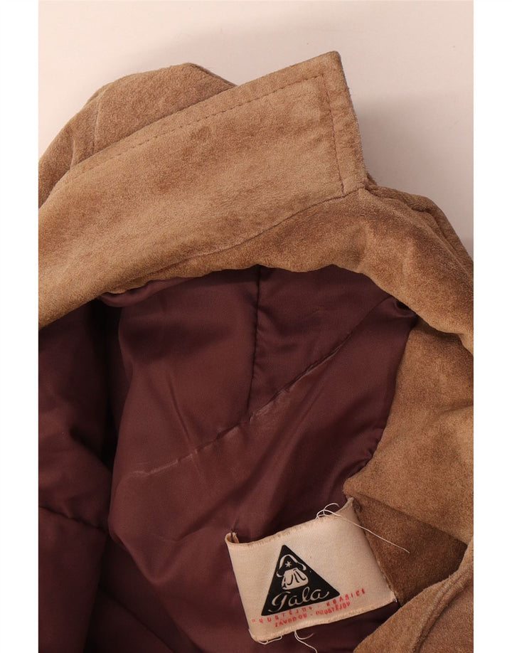 Vintage Dame 3-knaps Ruskind Blazer Jacket UK 16 Large Beige