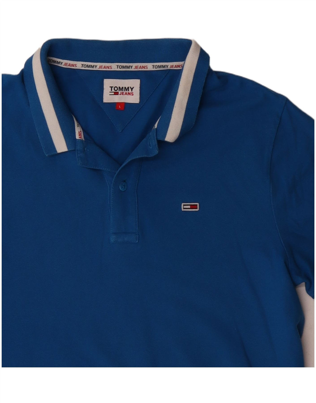 Tommy Hilfiger Herre Polo Shirt Stor Blå Bomuld