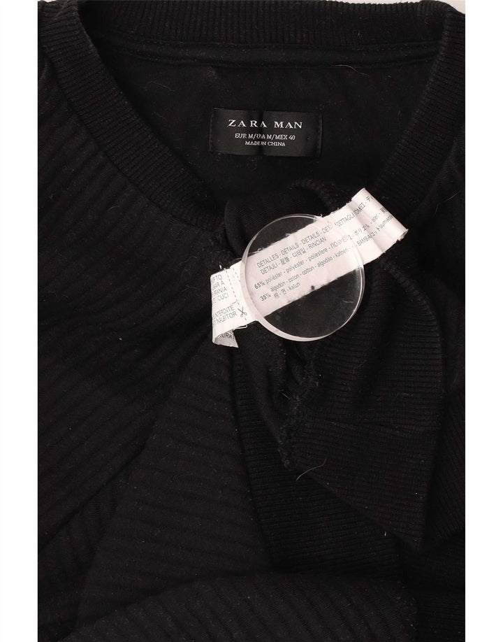 Zara Herre Sweatshirt Jumper Medium Sort Bomuld