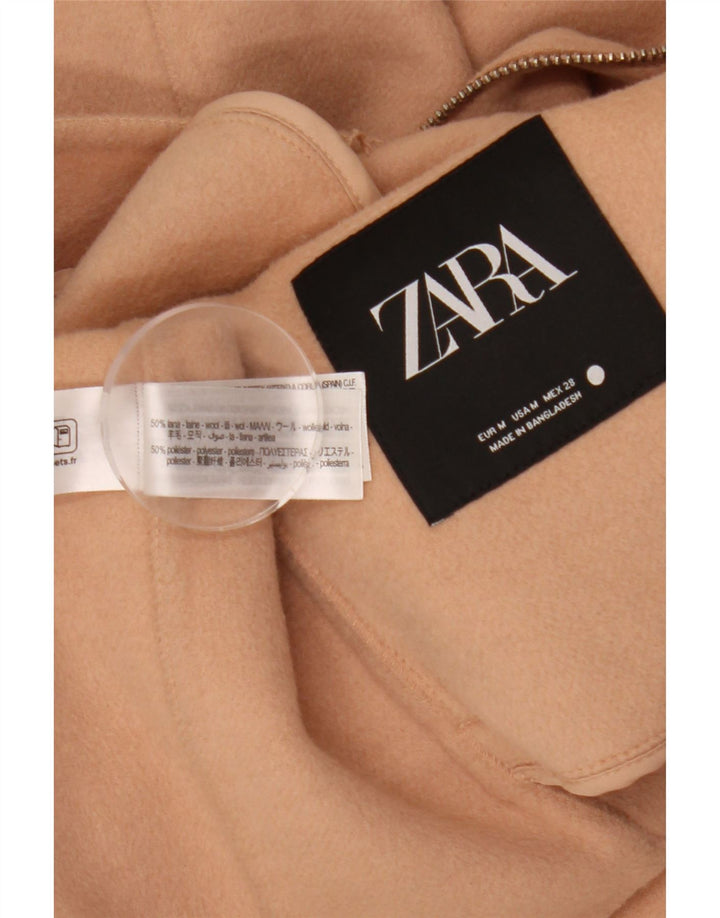 Zara Womens Bomber Jacket UK 14 Medium Orange Wool