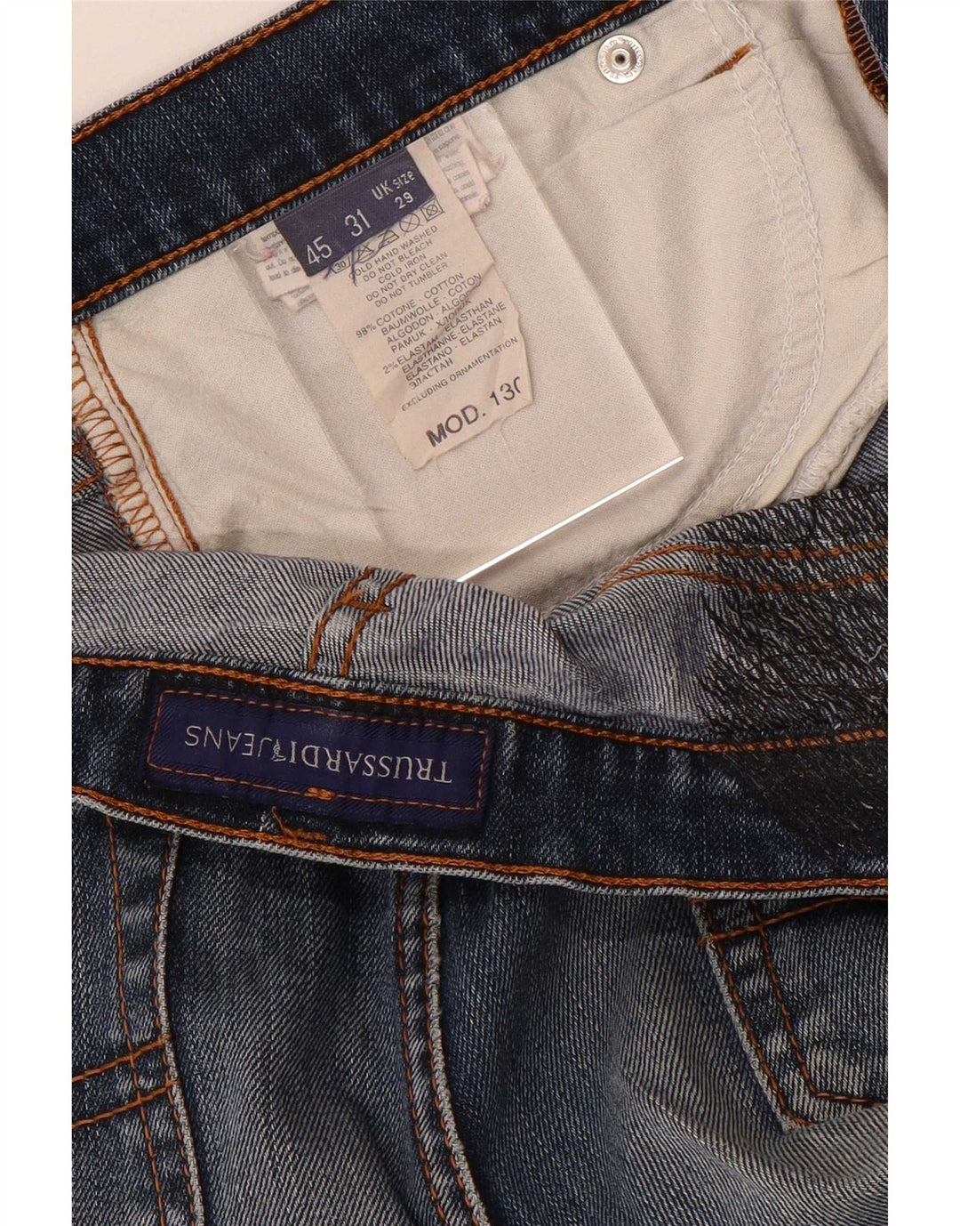 Trussardi lige jeans til kvinder W29 L29 blå bomuld