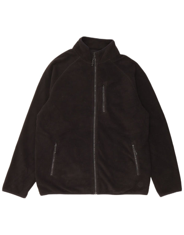 Marks & Spencer Mens Fleece Jacket UK 42 XL Black Polyester