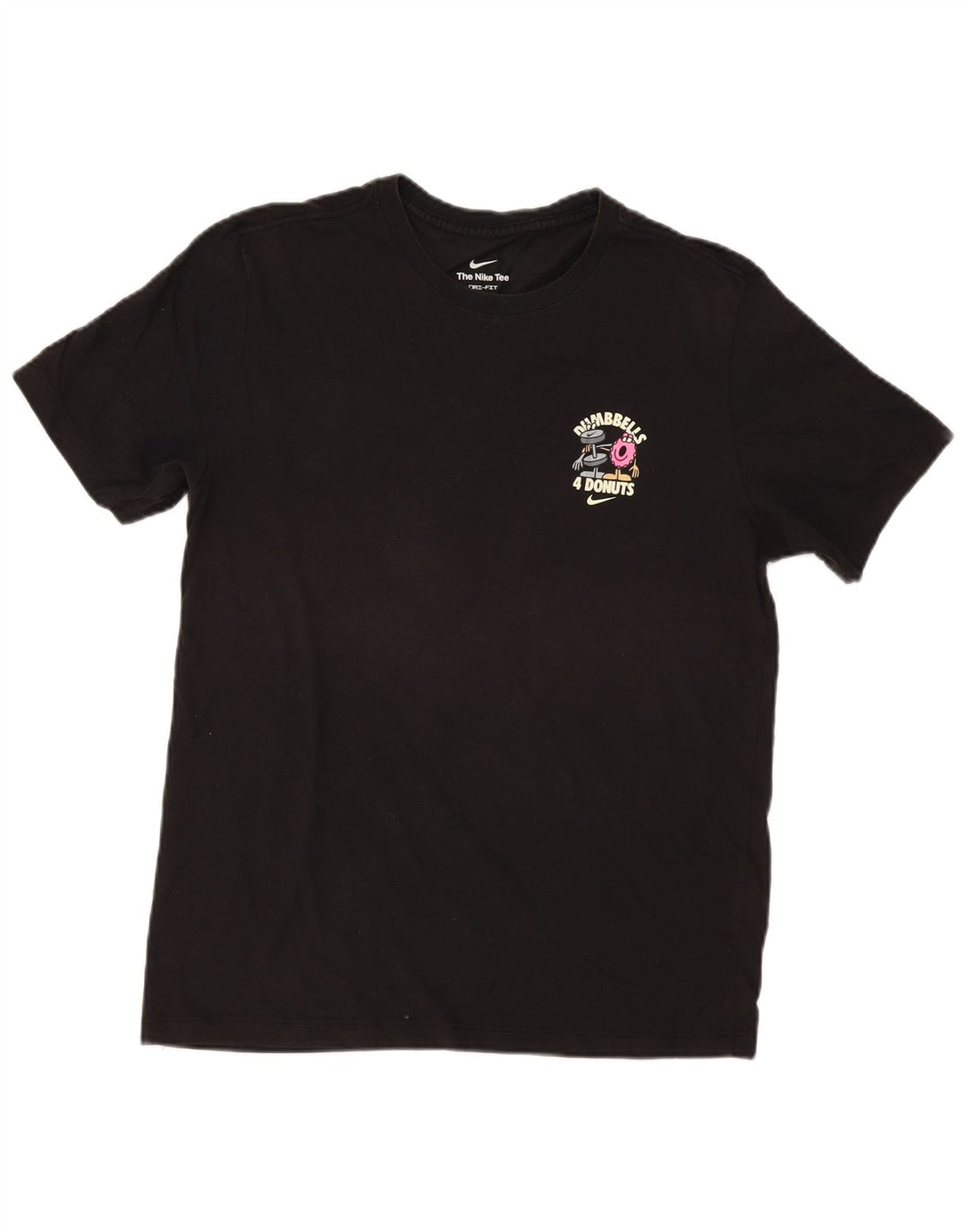 Nike Herre Dumbbells Donuts Grafisk T-shirt Top Medium Sort Bomuld