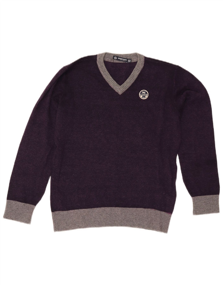 North Sails Drenge V-hals sweater 11-12 år Lilla Uld