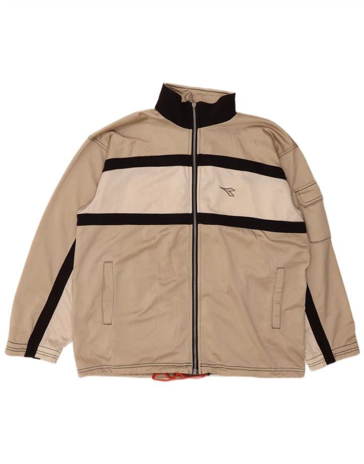 DIADORA Træningsdragt til mænd Topjakke UK 38 Medium Beige Colourblock Polyester