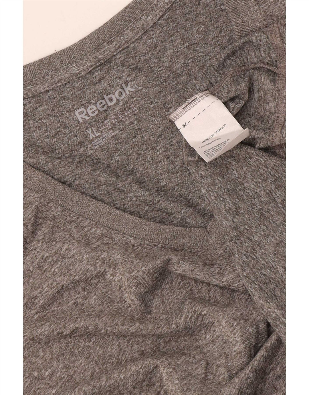 Reebok Dame T-Shirt Top UK 16 Stor Grå Polyester