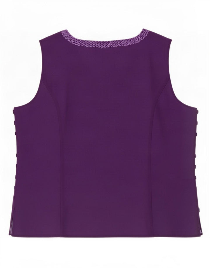Jacques Vert Dame ærmeløs bluse Top UK 16 Stor lilla polyester