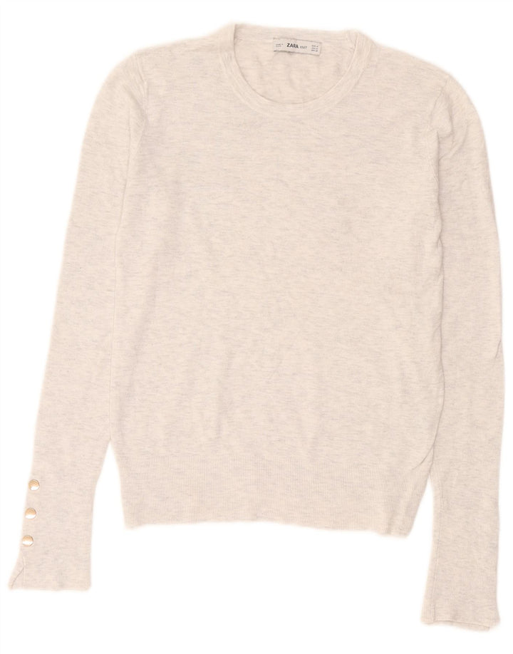 Zara Dame sweater med rund hals DK 12 Medium Grå Flecked