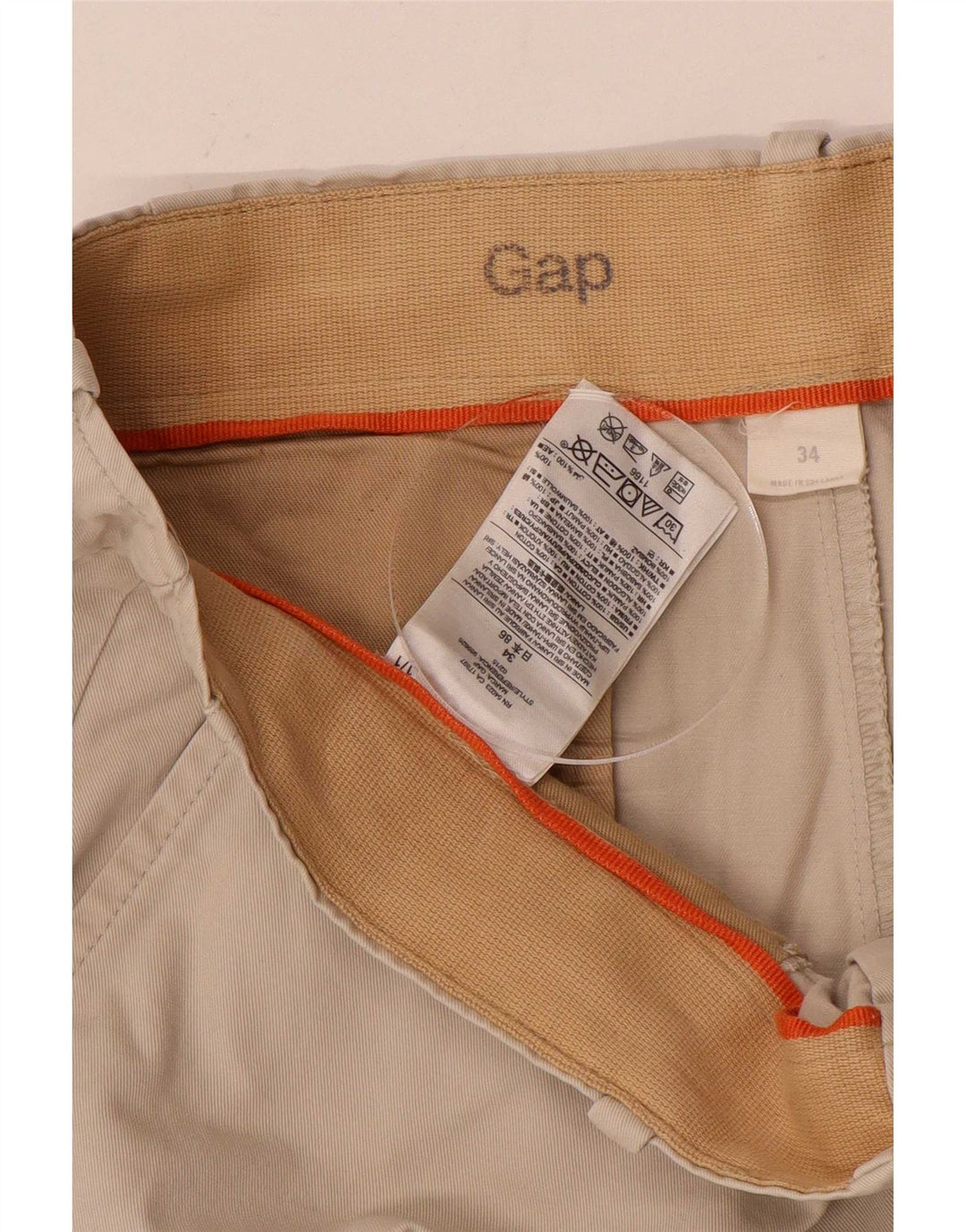 Gap Herre Chino Shorts Large W34 Beige Bomuld