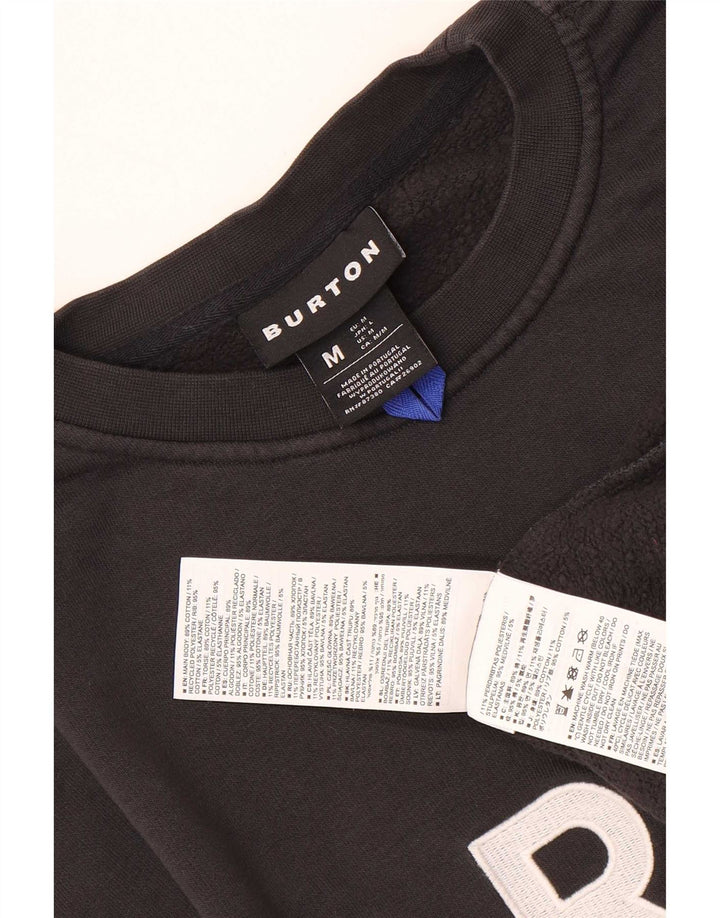 Burton Herre Grafisk Sweatshirt Jumper Medium Sort Bomuld