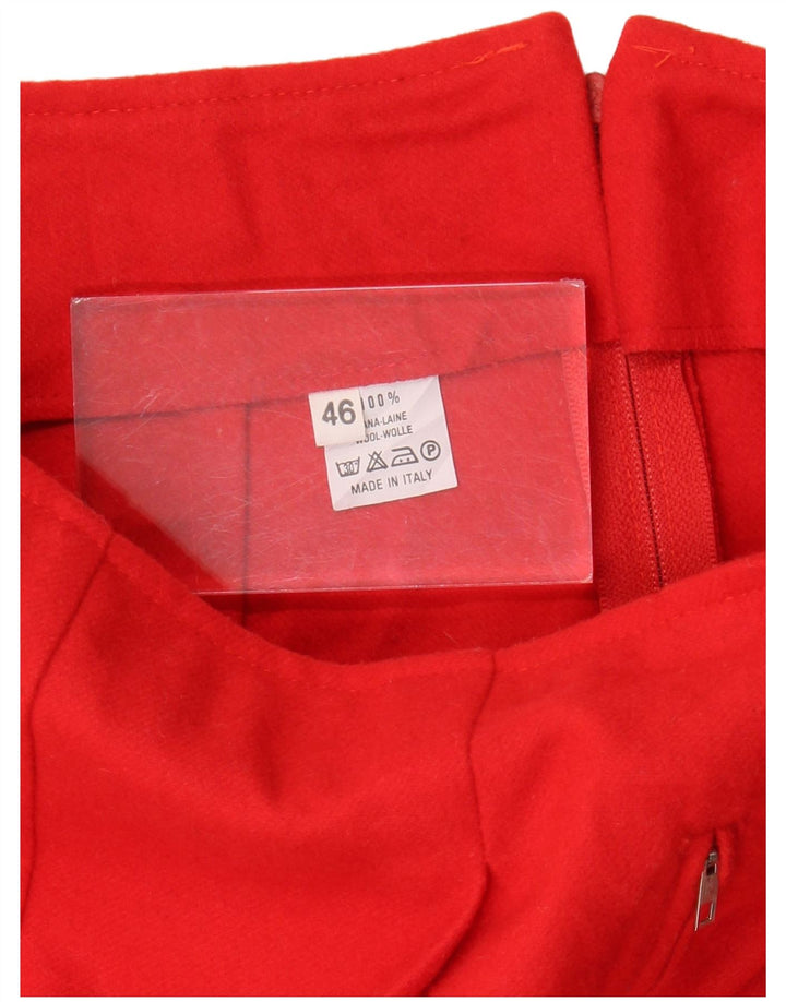 Vintage kvinders højtaljede fritidsshorts IT 46 Large W30 rød uld