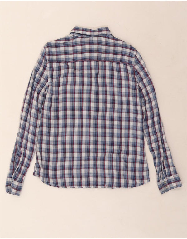 Laura Ashley Dameskjorte UK 12 Medium Blue Ternet Bomuld