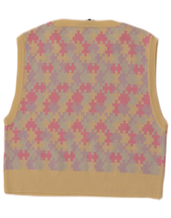 Zara Womens Crop Vest Tank Top UK 14 Large Multicolored Geometric