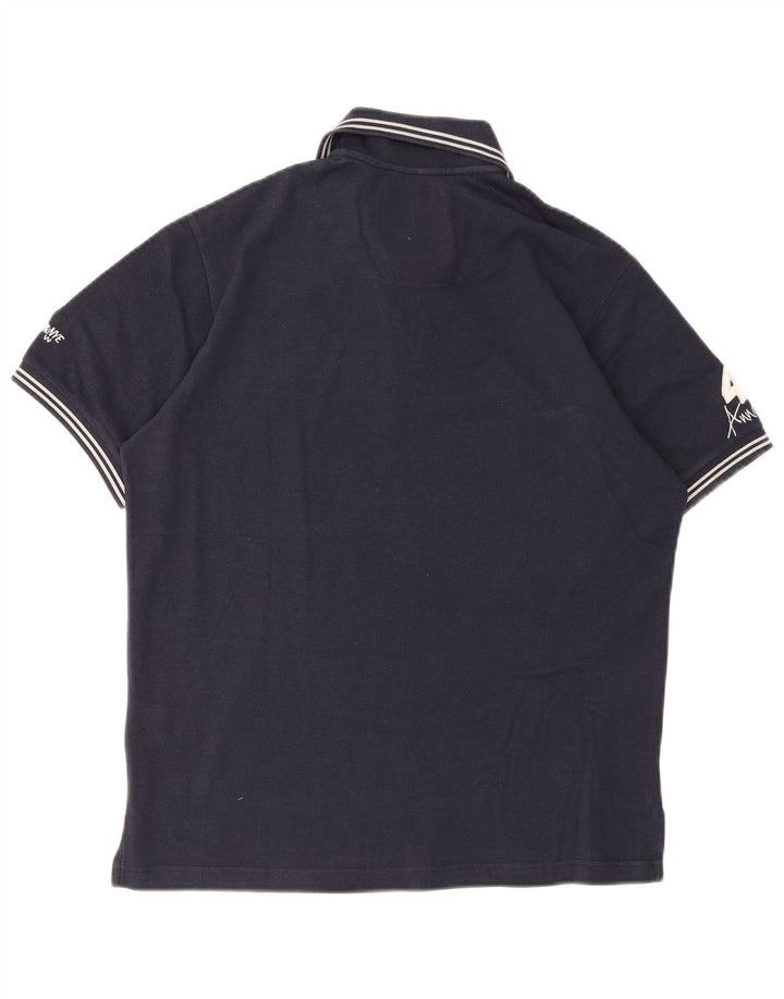 Murphy & Nye Herre grafisk poloshirt Medium marineblå bomuld