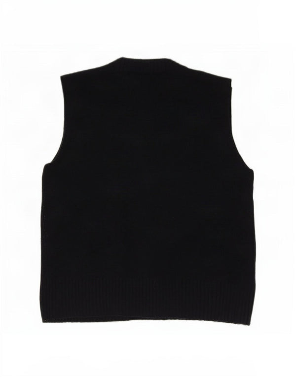 Zara Dame Vest Tank Top UK 14 Medium Navy Blue Akryl