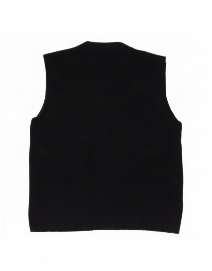 Zara Dame Vest Tank Top UK 14 Medium Navy Blue Akryl