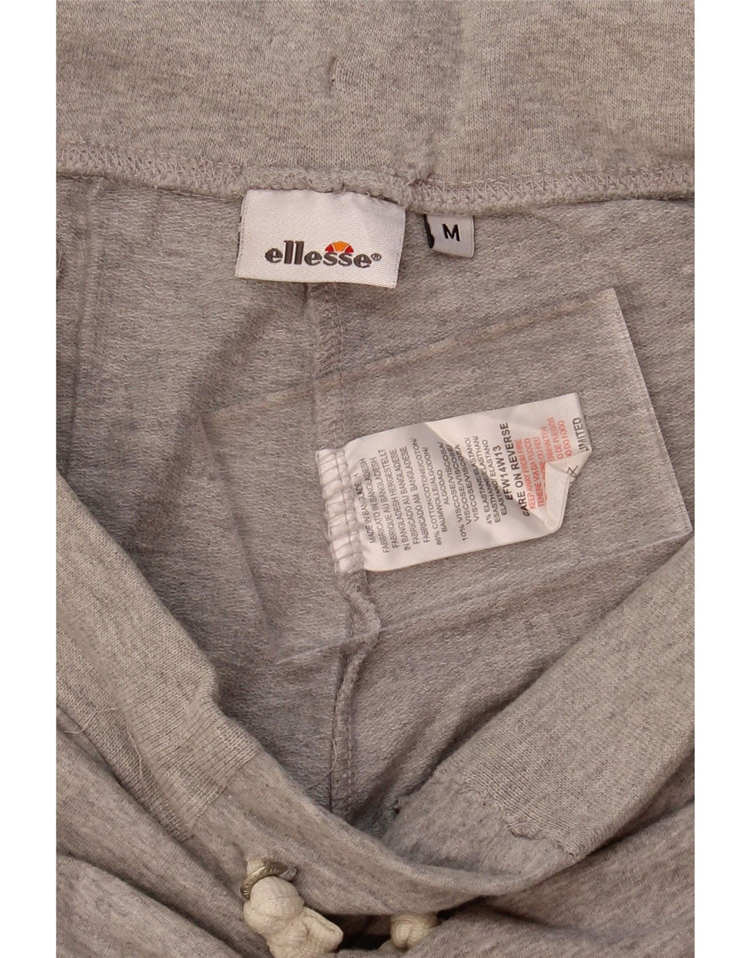 ELLESSE Womens Tracksuit Trousers Joggers UK 12 Medium Grey Cotton Vintage Ellesse and Second-Hand Ellesse from Messina Hembry 
