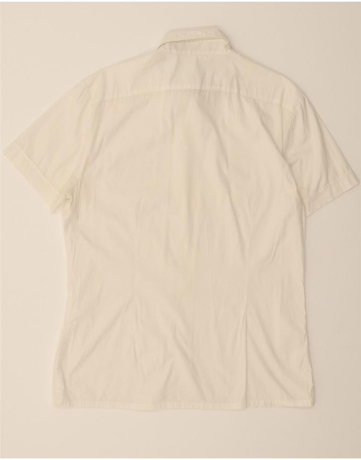 GUESS Mens Short Sleeve Shirt Medium White Vintage Guess and Second-Hand Guess from Messina Hembry 