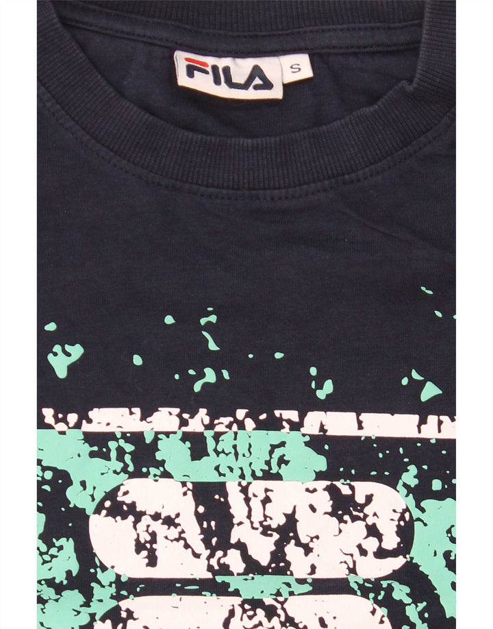 Fila Herre Grafisk T-Shirt Top Lille Marineblå