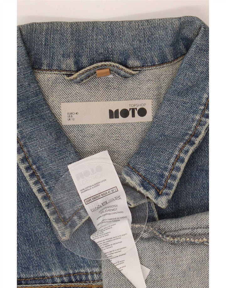 Moto Dame denimjakke UK 12 Medium Blue Bomuld