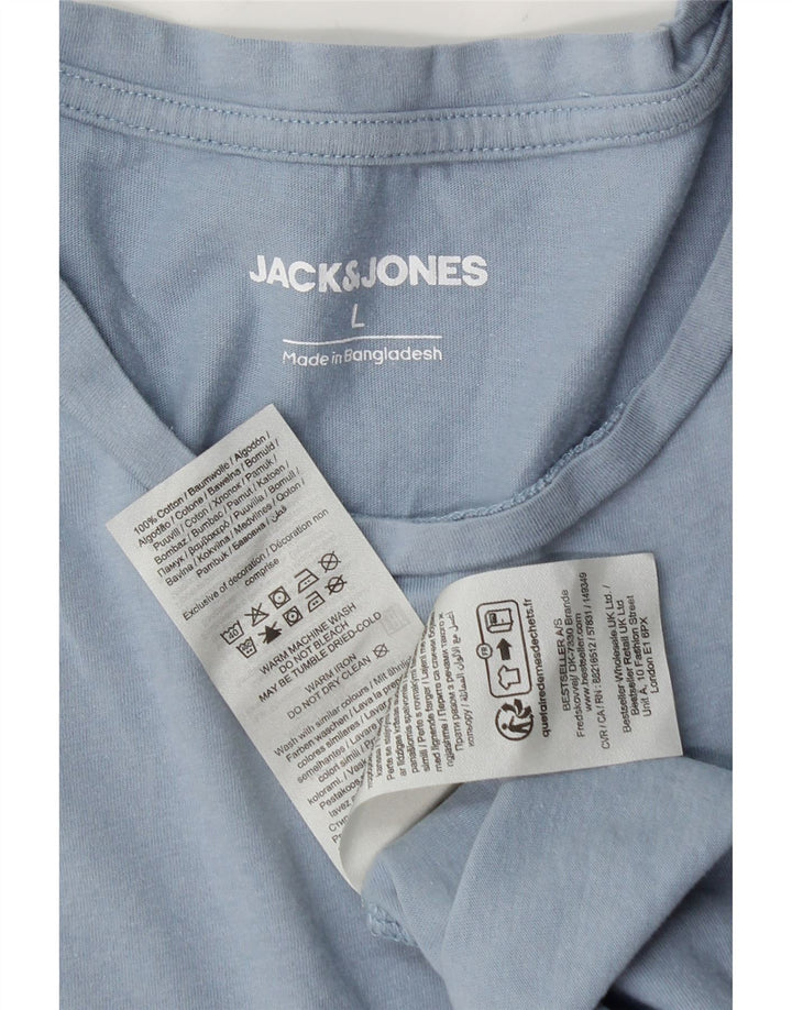 JACK & JONES Herre Grafisk T-Shirt Top Stor Blå Bomuld
