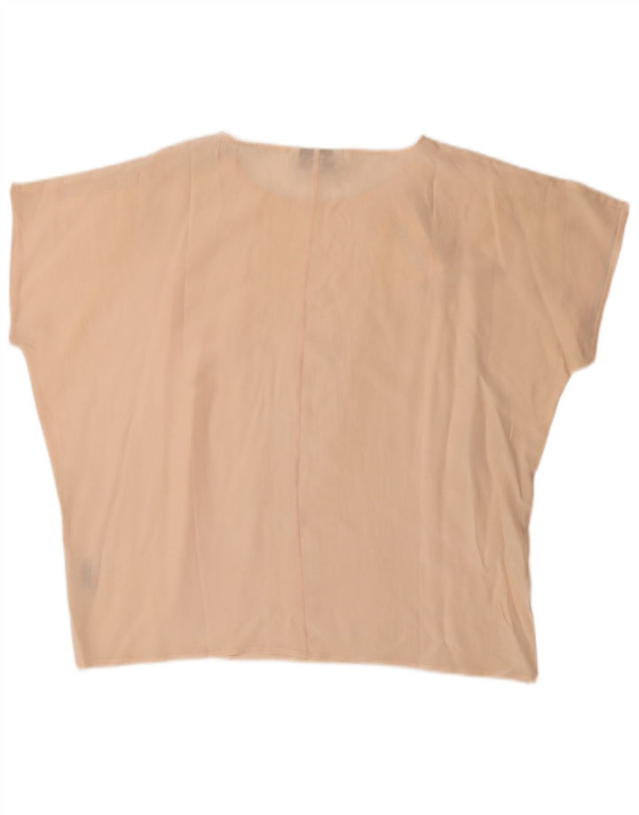 Amaranto Dame Oversized Bluse Top UK 16 Large Beige Silk