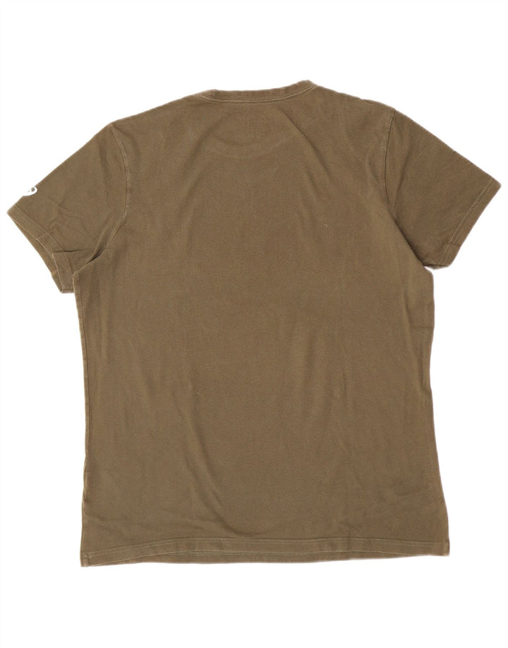 Asics Herre Grafisk T-Shirt Top Stor Khaki Bomuld