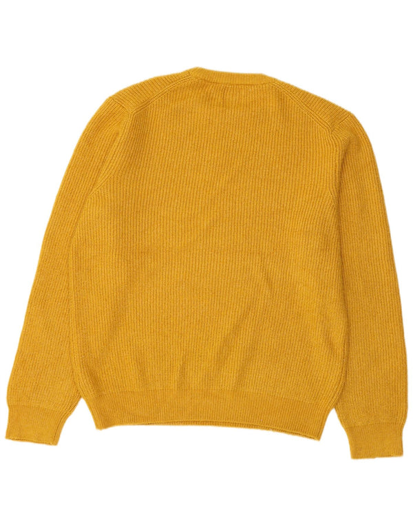 MARKS & SPENCER Herre sweater med rund hals, medium gul polyamid