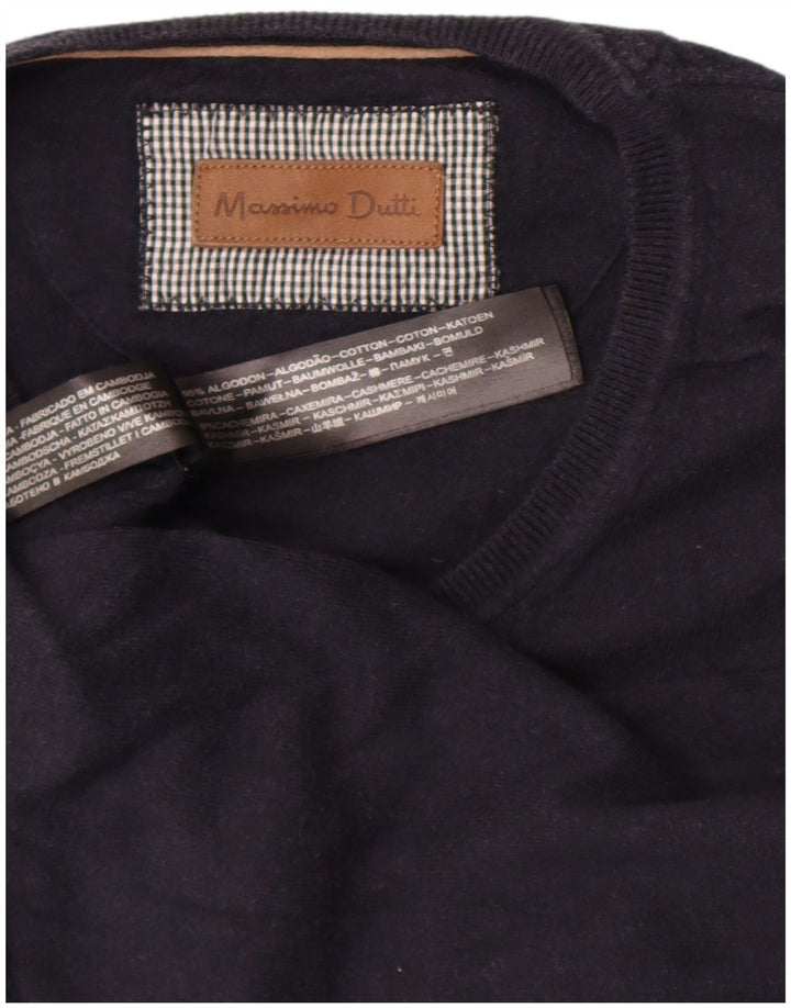 Massimo Dutti Herre V-hals sweater Medium Marineblå Bomuld