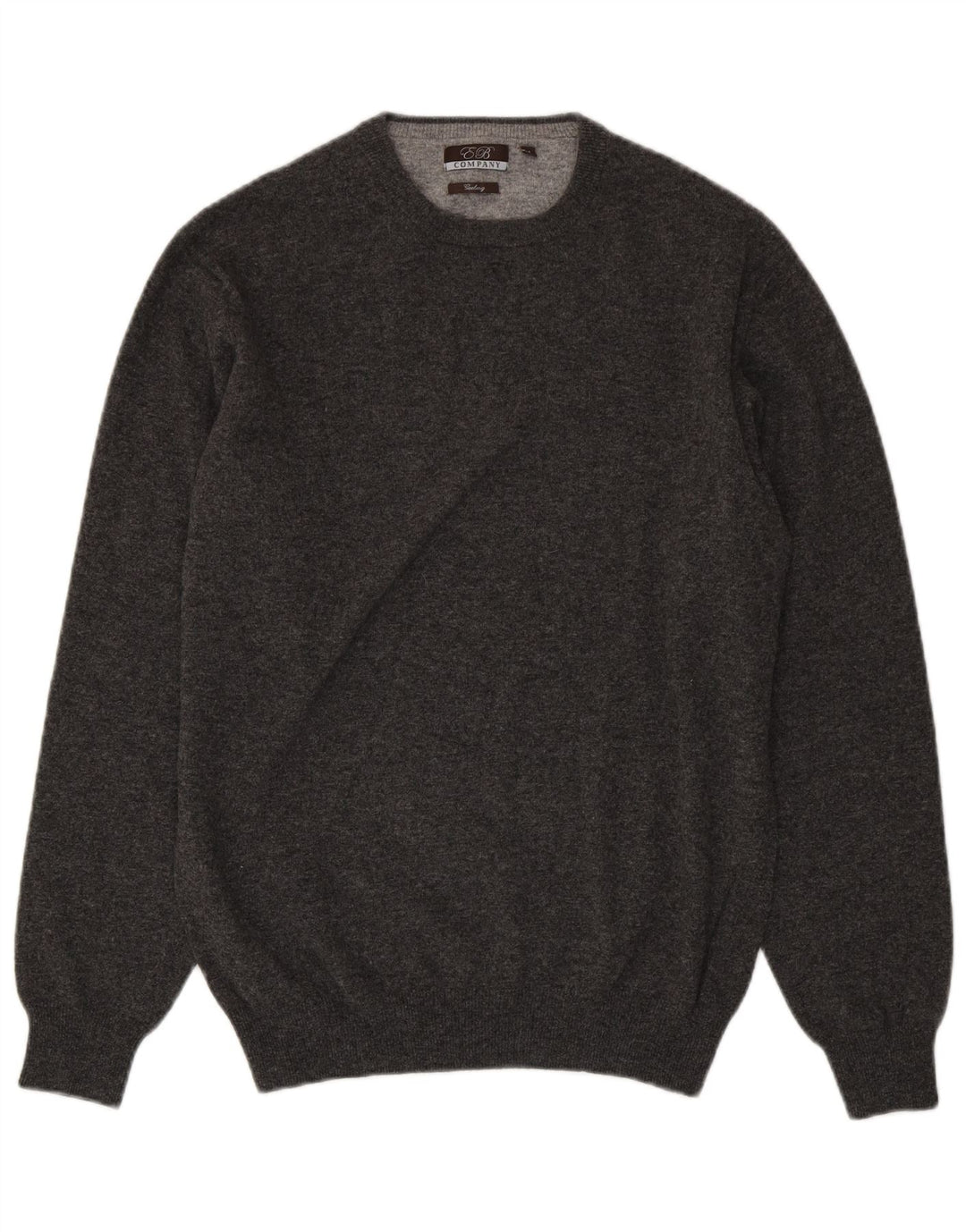 E.B. Firma Herre Crew Neck Jumper Sweater Medium Grey Merino Wool