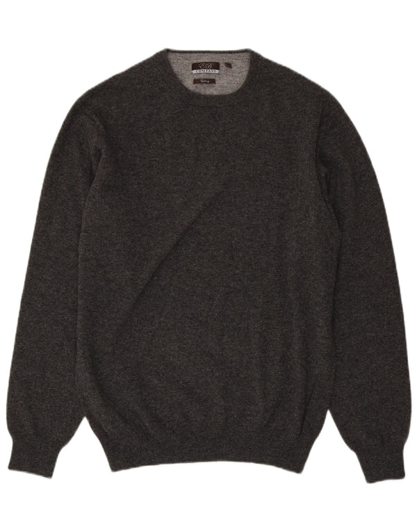 E.B. Firma Herre Crew Neck Jumper Sweater Medium Grey Merino Wool