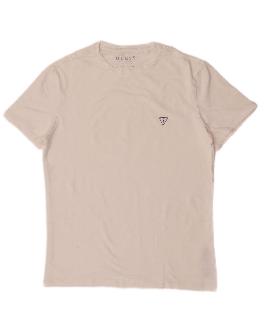 Guess Herre Super Slim Fit T-Shirt Top Medium Hvid Bomuld