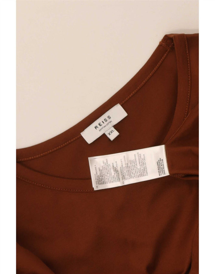 Reiss Herre T-Shirt Top 2XL Brun Bomuld