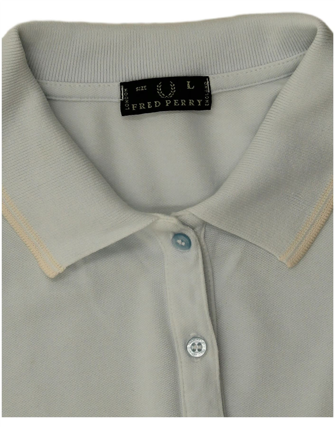 Fred Perry Dame Polo Shirt UK 16 Stor Blå Bomuld