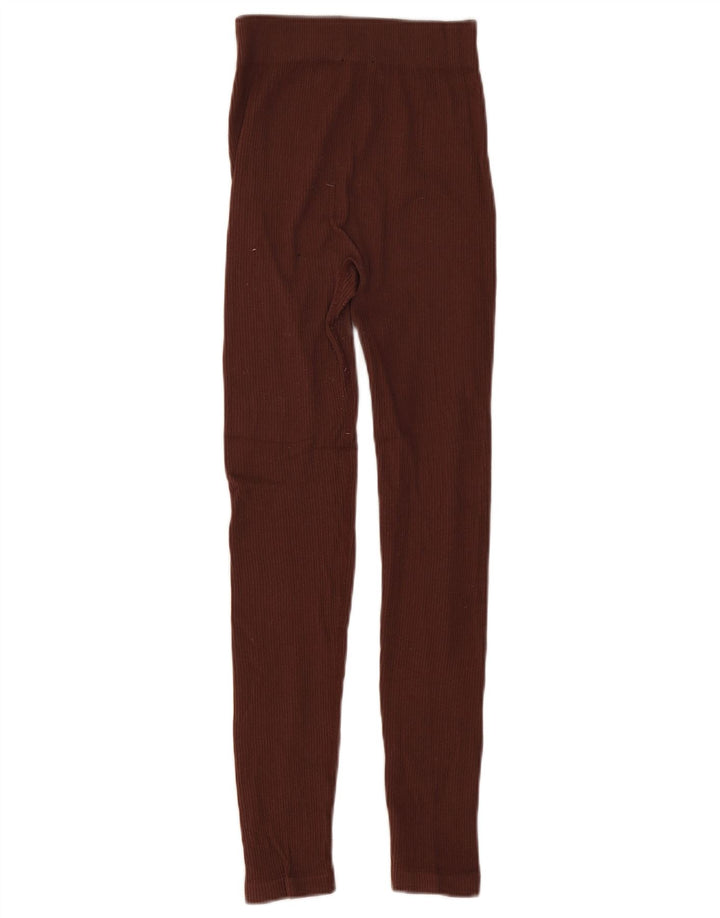 Zara Dame Leggings UK 4 XS Brun Nylon