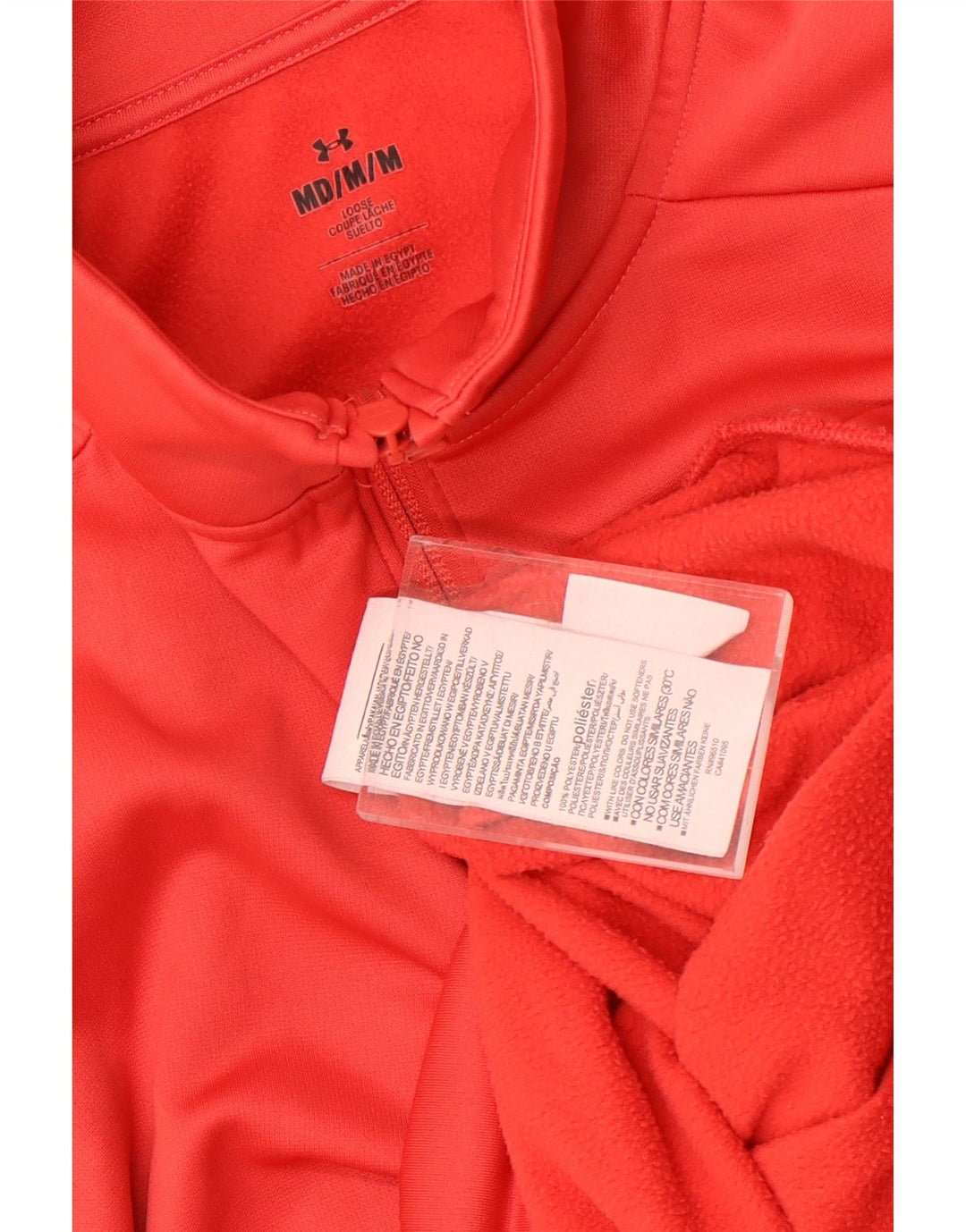 Under Armour Herre Zip Neck Sweatshirt Jumper Medium Rød Polyester