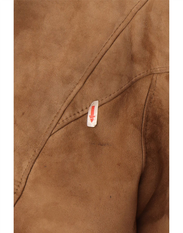 Vintage Dame Oversized Shearling Jacket IT 48 XL Brun Shearling