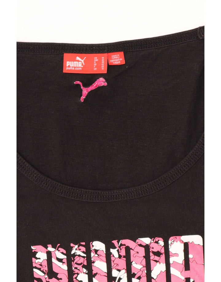 Puma Dame Grafisk Top Langærmet UK 12 Medium Sort