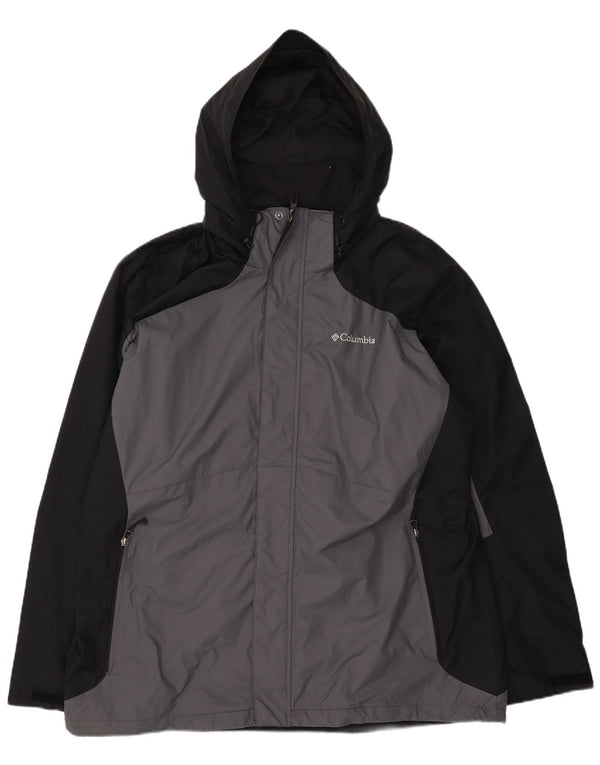 Columbia Herre Hooded Windbreaker Jacket UK 42 XL Grå Colourblock Nylon