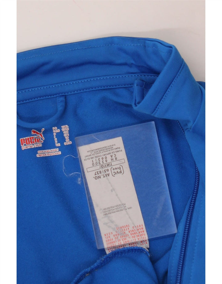 PUMA Boys Graphic Tracksuit Top Jacket 15-16 Years Blue Polyester