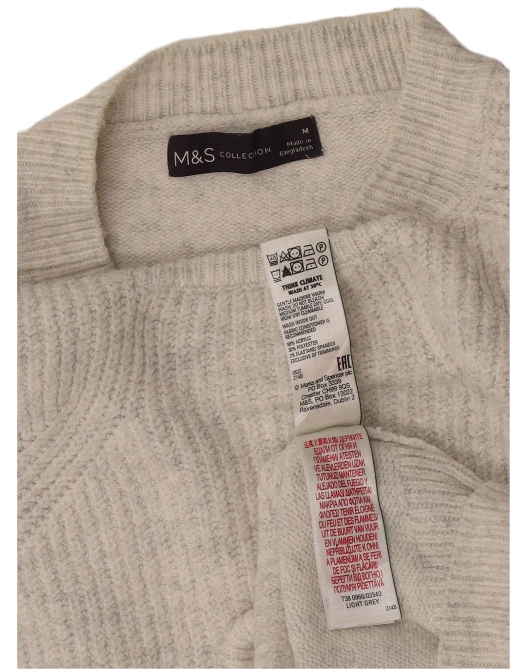 Marks & Spencer Dame Boat Neck Jumper Sweater UK 14 Medium Grey Flecked