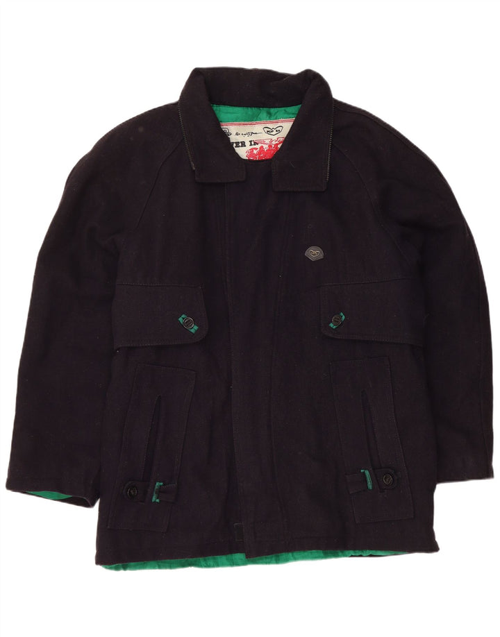 Vintage Herre Utility Jacket UK 40 Large Navy Blue