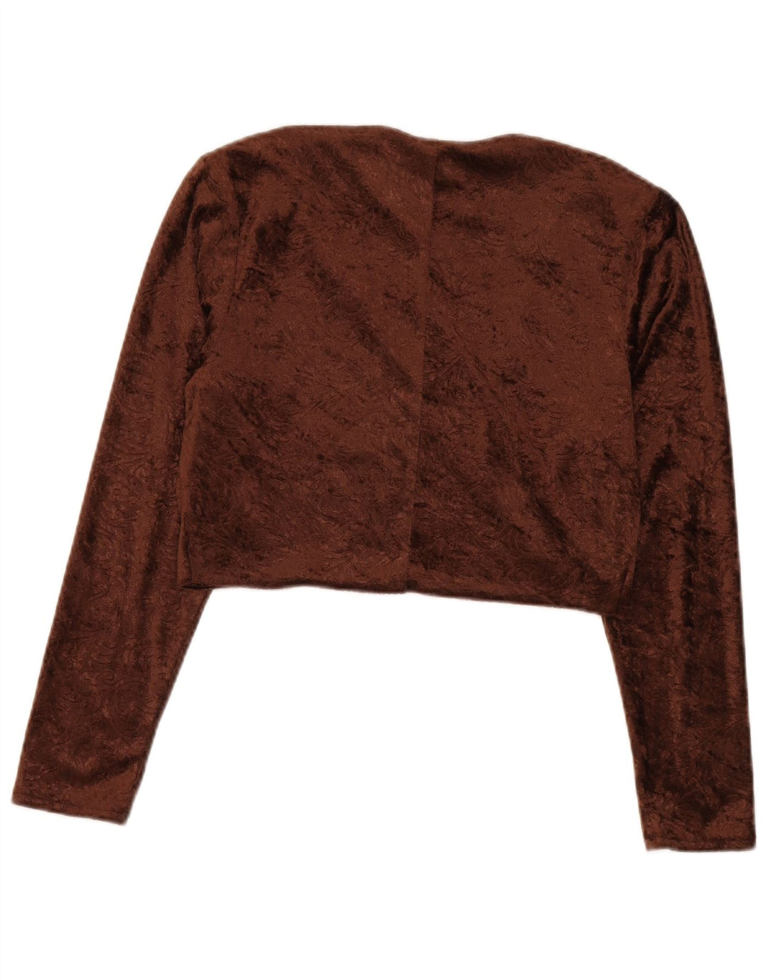 Vintage Kvinders Velvet 2-delt sæt UK 12 Medium Brown Paisley