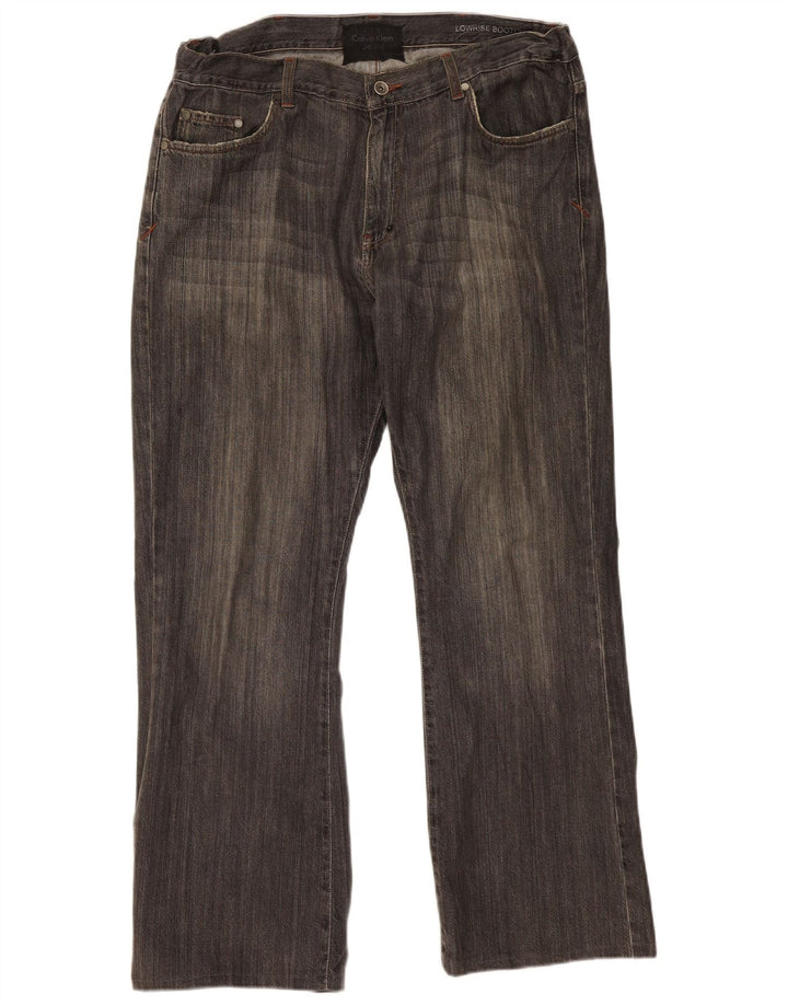 CALVIN KLEIN Herre Bootcut Jeans W36 L30 Sort Bomuld