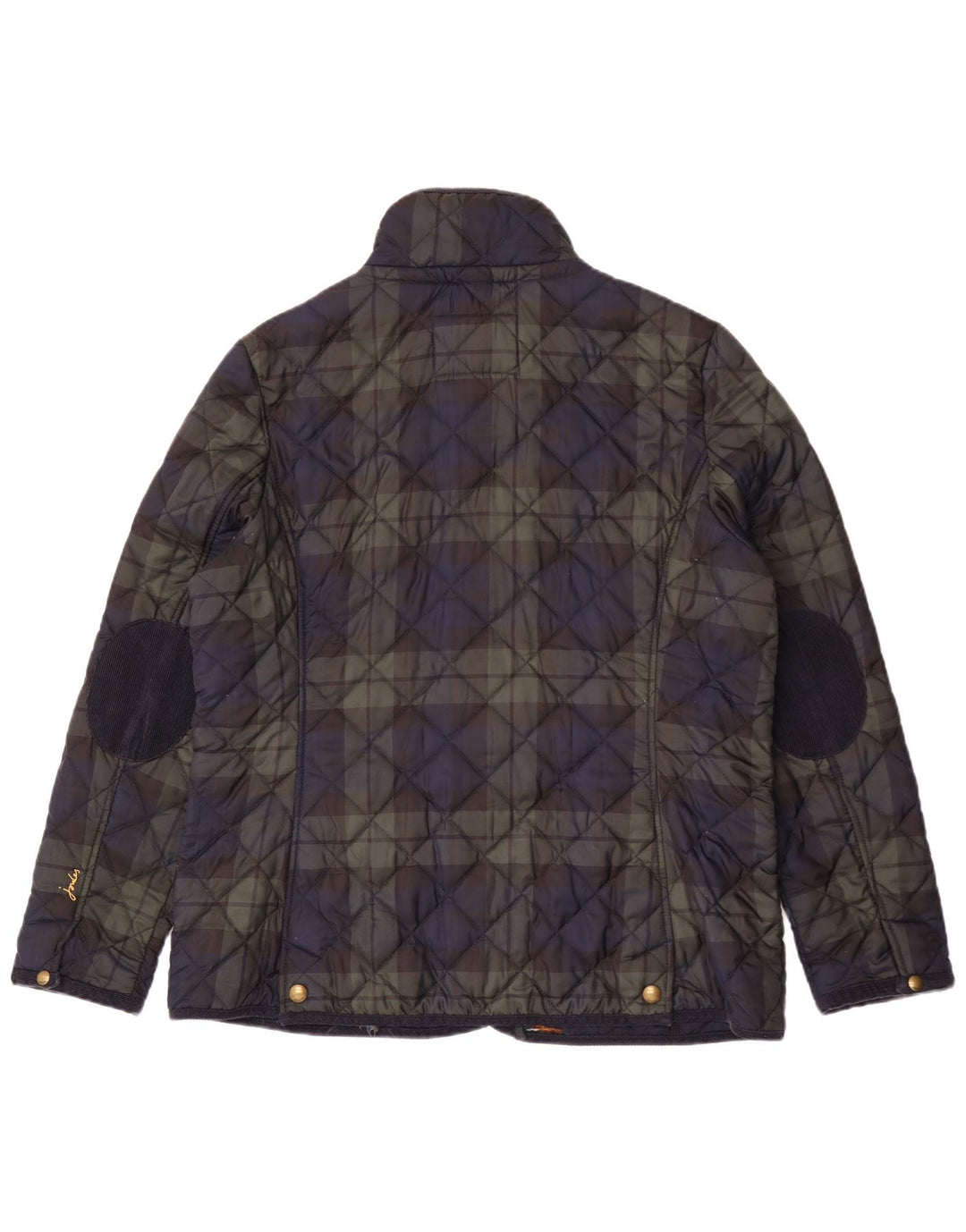 Joules Quiltet jakke til kvinder UK 18 XL marineblå ternet polyester