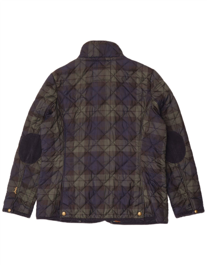 Joules Quiltet jakke til kvinder UK 18 XL marineblå ternet polyester