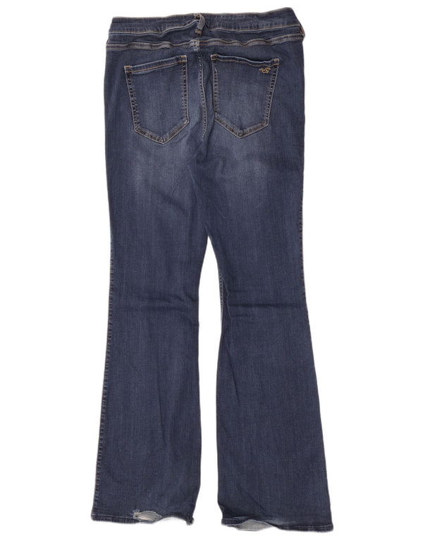 Hollister Dame Bootcut Jeans UK 16 Large W33 L30 Blue Cotton