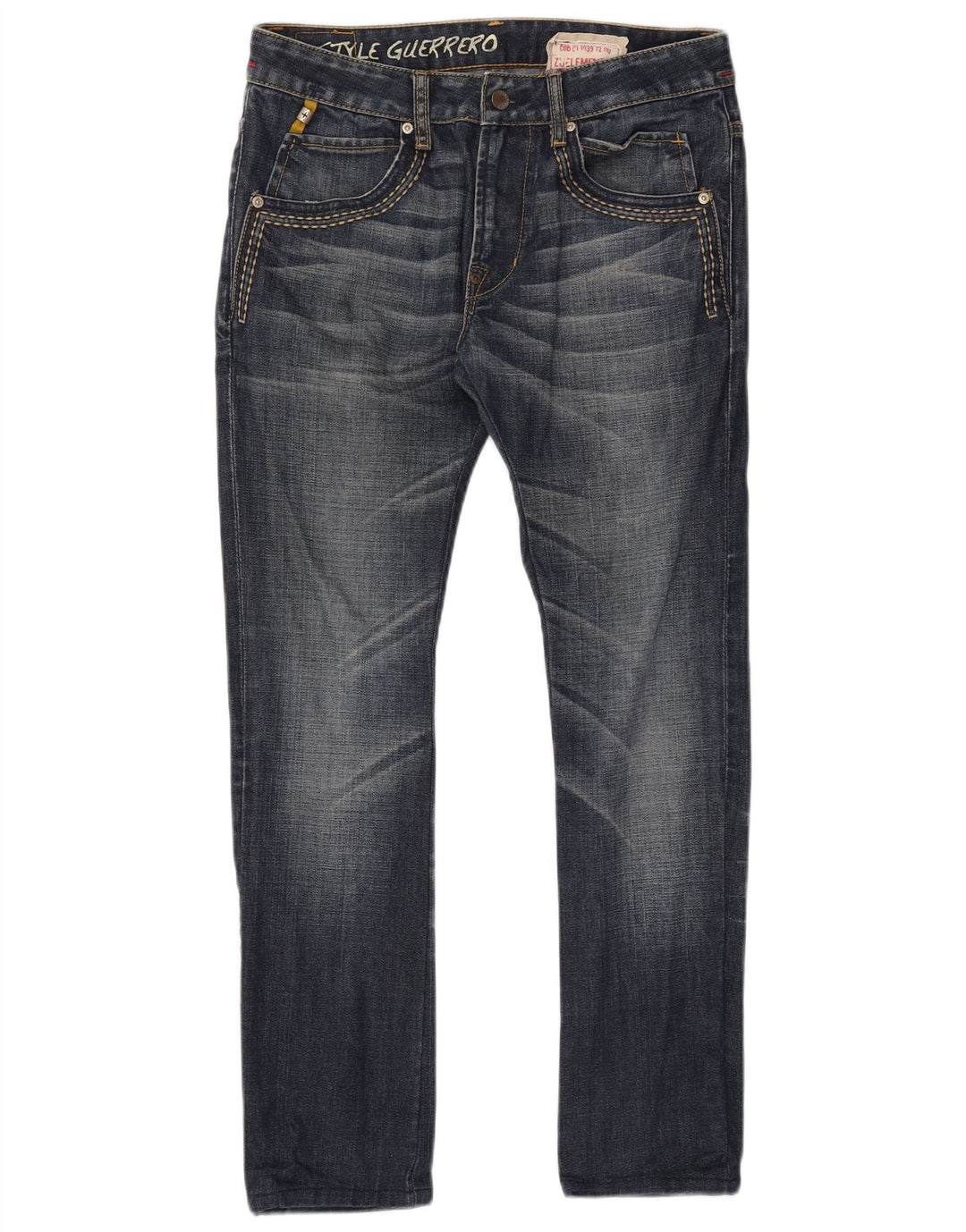 ZU ELEMENTS Dame Tight Fit Slim Jeans W28 L29 Blå Bomuld