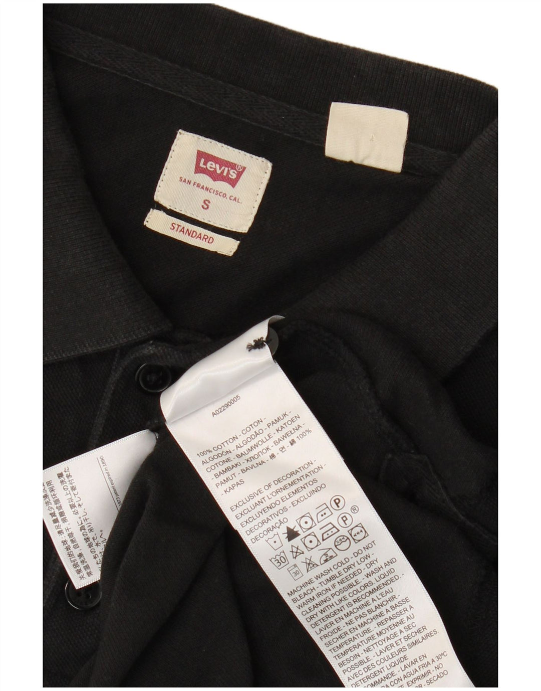 Levi's Standard Polo Shirt til mænd Lille sort bomuld